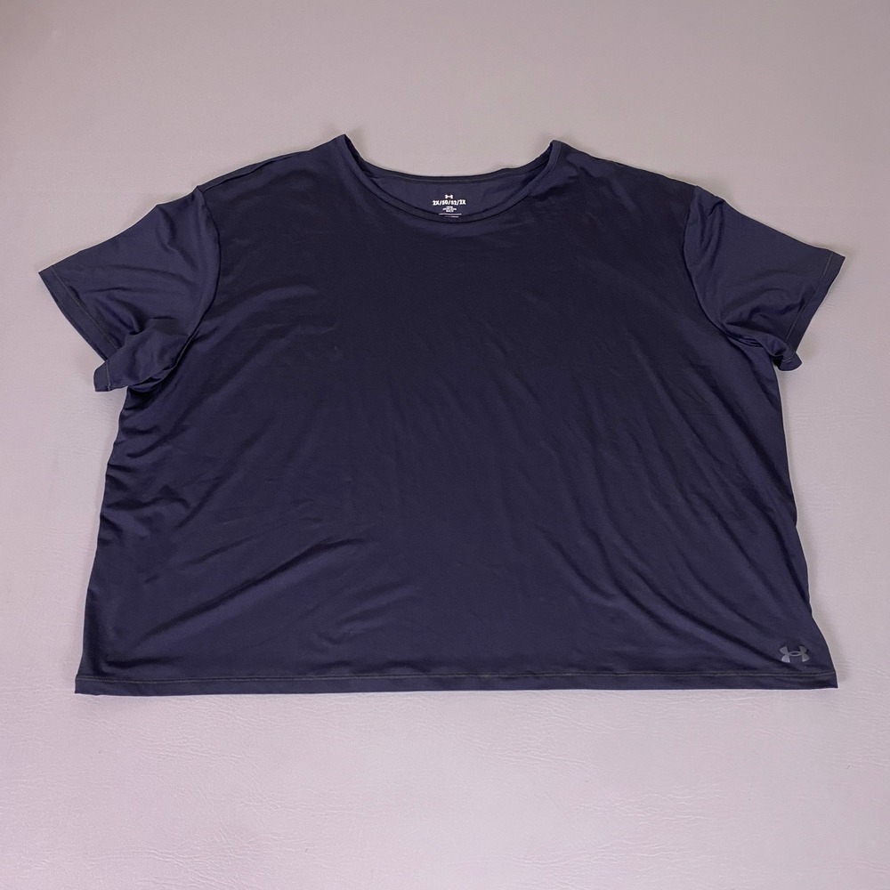 Under Armour T-Shirt Men's 2XL Loose Fit Crew‎ Neck Short Sleeve Tech Navy